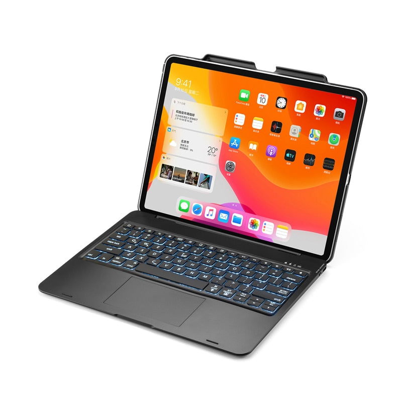 Funda con teclado inalámbrico retroiluminado para iPad