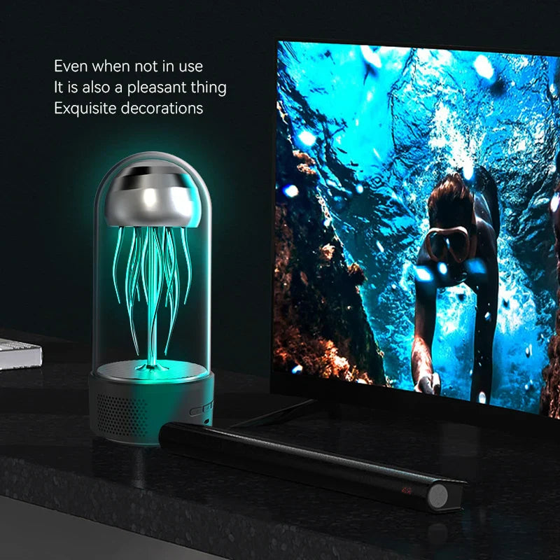 Lámpara de noche portátil, potente y colorida con altavoz Jellyfish