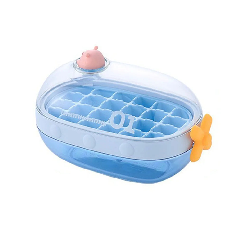 Bonita bandeja de cubitos de hielo con perilla giratoria de dibujos animados