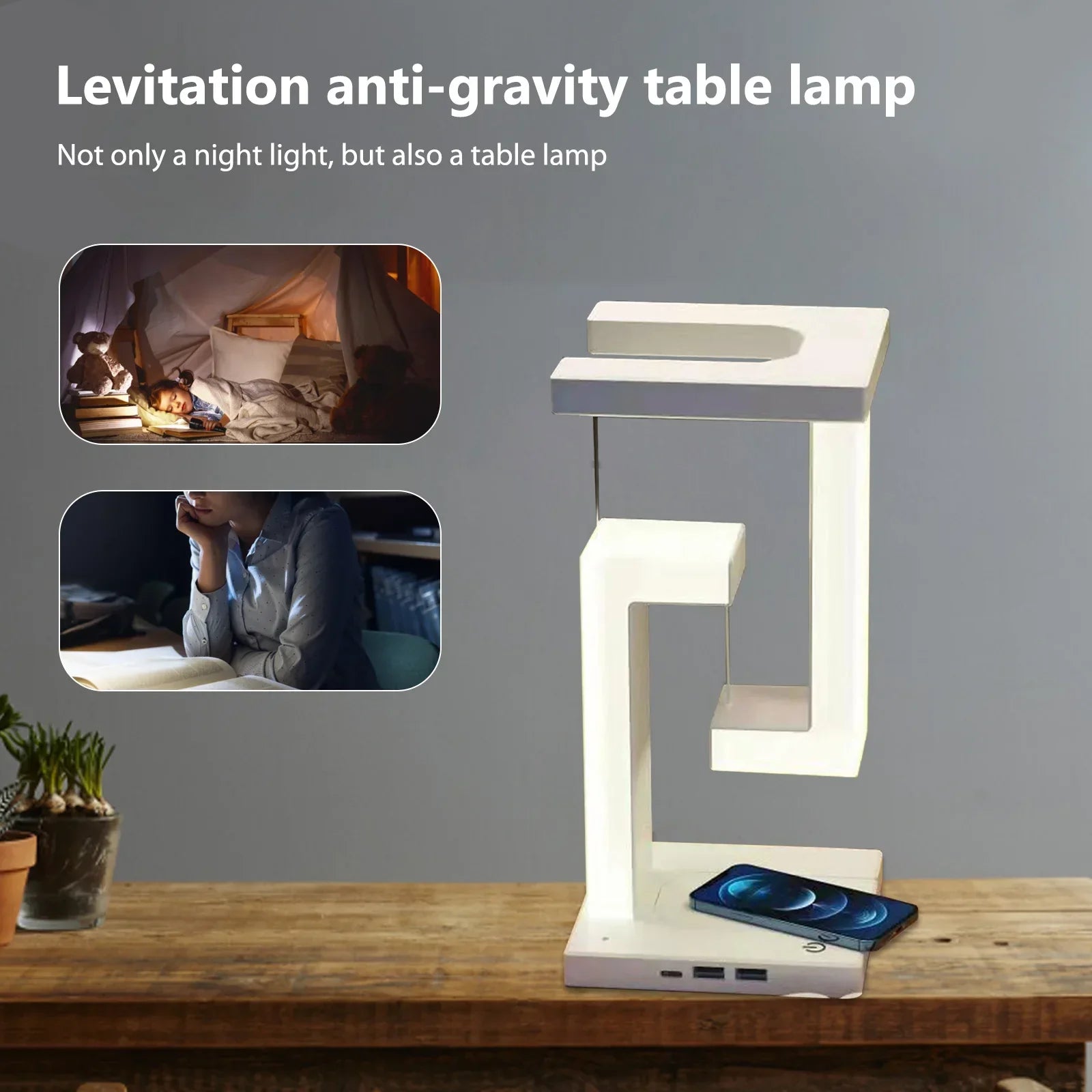 Lámpara de noche de carga inalámbrica Anti Gravity Orbit