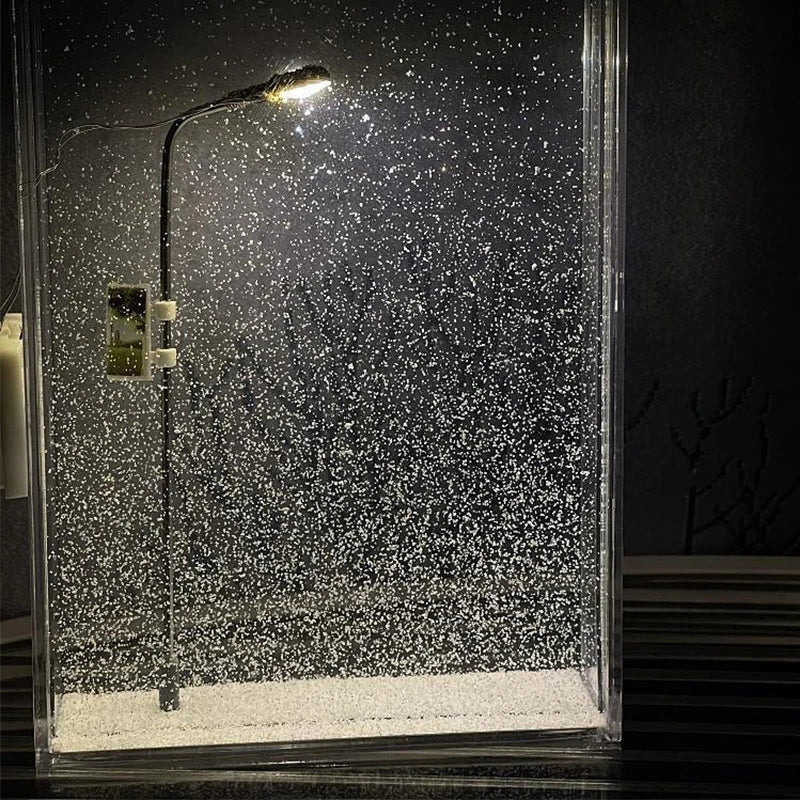 Decoración con efecto nevada de farolas LED