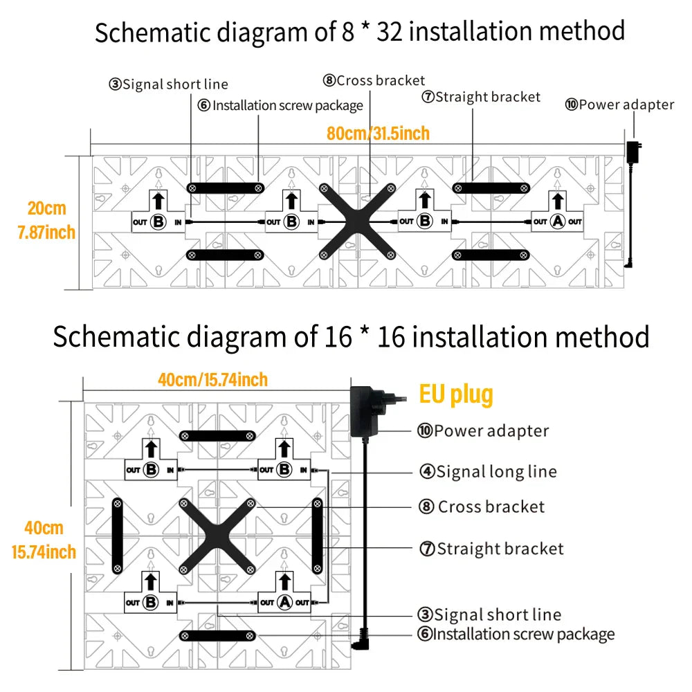 Pantalla inteligente LED de decoración para el hogar con diseño de píxeles