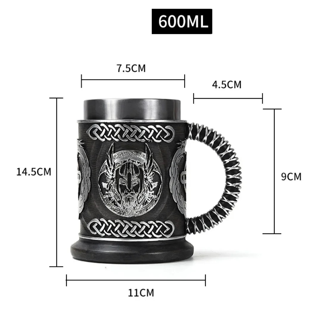 Taza de madera estilo vikingo 3D