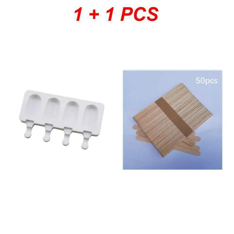 Molde antiadherente para helado de paleta de 4 rejillas