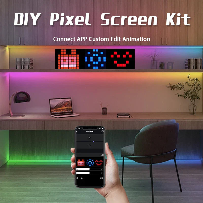 Pantalla inteligente LED de decoración para el hogar con diseño de píxeles