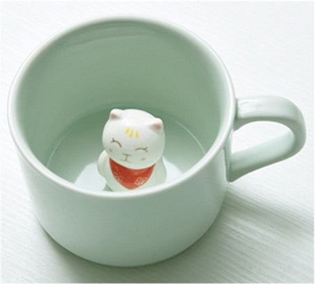 Tazas de cerámica con dibujos de animales en 3D
