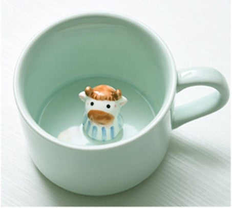 Tazas de cerámica con dibujos de animales en 3D