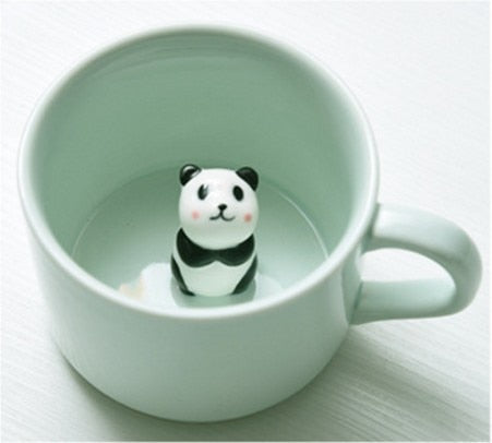 Tazas de cerámica con dibujos de animales en 3D