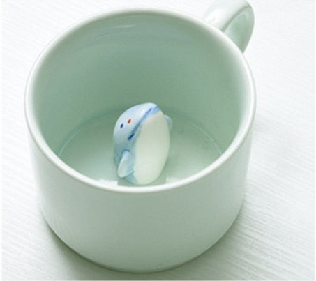 Tazas de cerámica con dibujos de animales en 3D