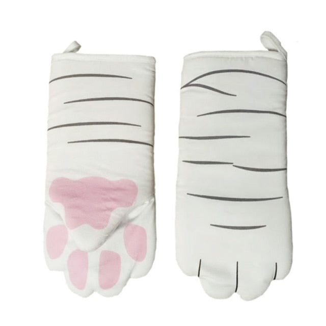 Lindos guantes de horno con forma de patas de gato