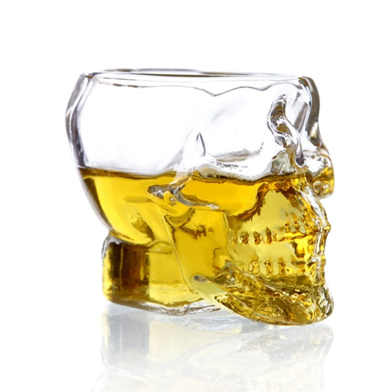 Taza de cristal con calavera transparente 3D
