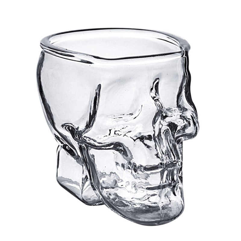 Taza de cristal con calavera transparente 3D