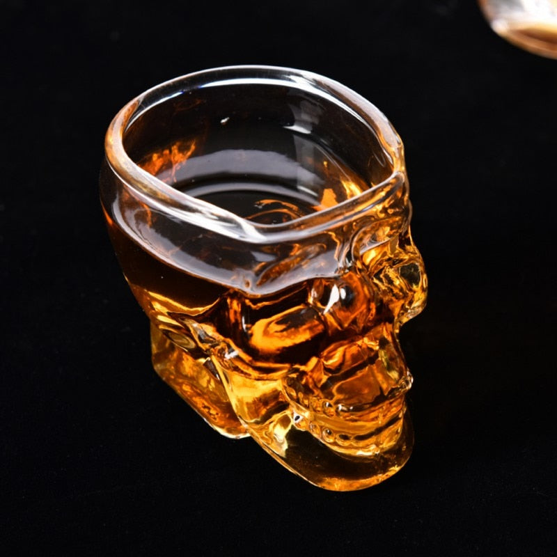 Taza de cristal con calavera transparente 3D