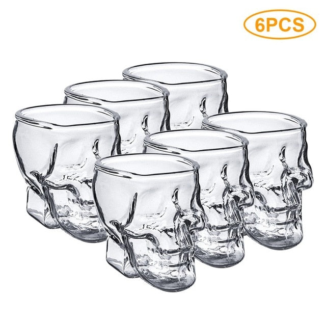 Taza de cristal con calavera transparente 3D