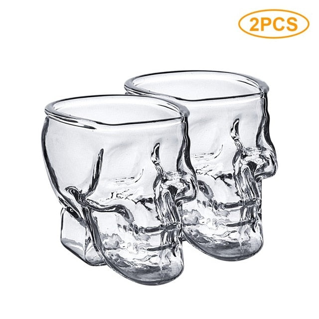 Taza de cristal con calavera transparente 3D