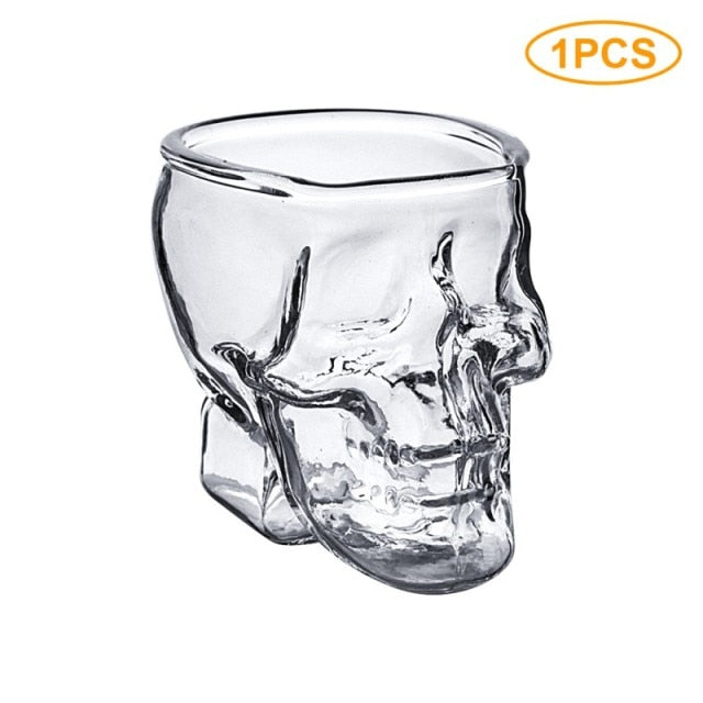 Taza de cristal con calavera transparente 3D