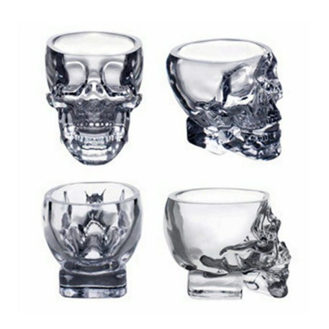 Taza de cristal con calavera transparente 3D