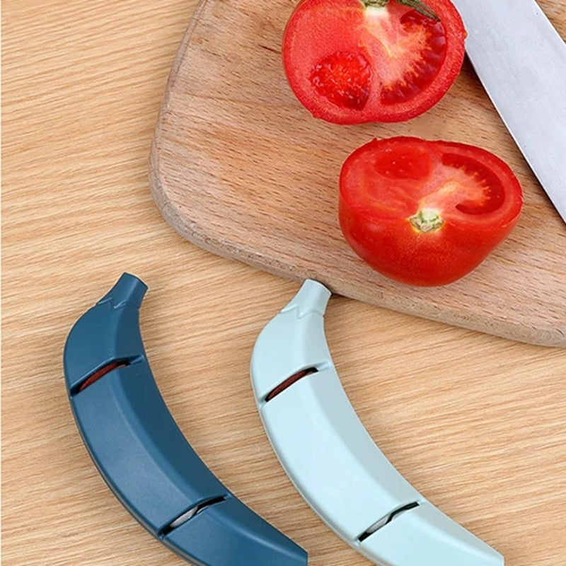 Afilador de cuchillos creativo con forma de plátano