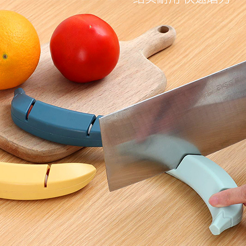 Afilador de cuchillos creativo con forma de plátano