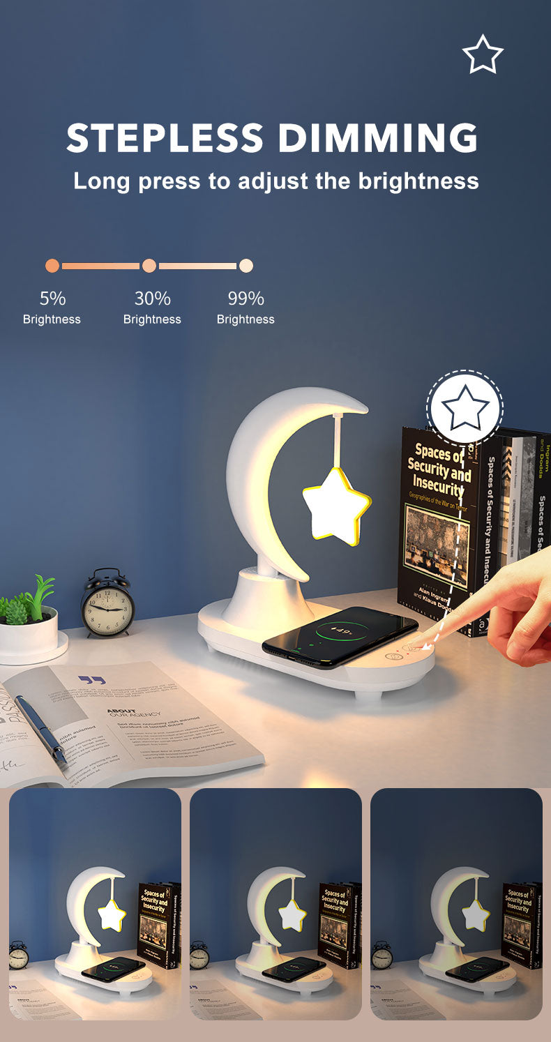 Lámpara de noche de carga inalámbrica Moon Star