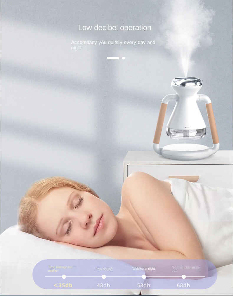 Mini humidificador de aire con cargador inalámbrico para teléfono