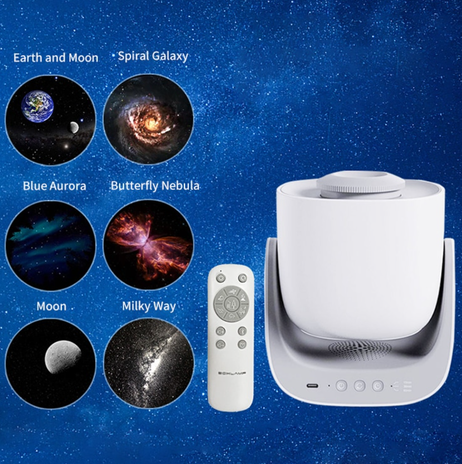 Proyector de cielo galáctico realista con luz nocturna
