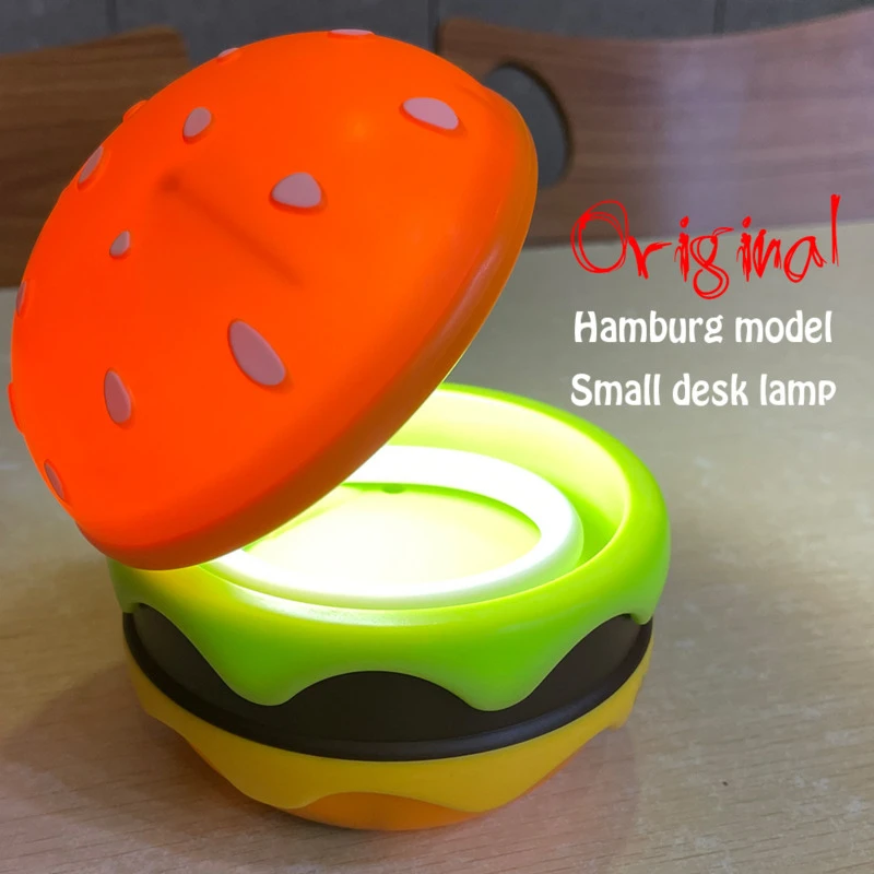 Lámpara de mesa plegable inalámbrica con forma de hamburguesa